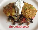 A picture of step 8 of Sprout Salad, Broken wheat cakes and yogurt dip.
