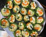 Hình bước làm 3 của món Kimbap cuốn rau Eatclean