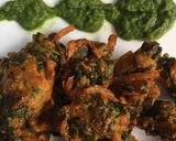 A picture of step 2 of Cholai Pakoras.