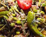 A picture of step 5 of Freanch Beans and Aloo Mater Ki Sabzi.