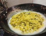 A picture of step 2 of Leftover boondi raita kadhi.
