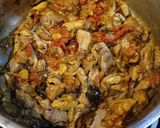 Foto del paso 4 de la receta Arroz de pollo, setas y escalivada