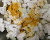 A picture of step 1 of Cauliflower bhajiya #Endofyearchallenge.