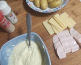 Foto del paso 5 de la receta: Patatas rellenas pavo queso al vino tinto rebozado tempura. 🥔🦚