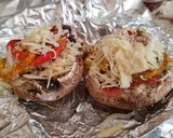 A picture of step 2 of Double Cheese and Onion Garlic Stuffed Mushroom 😀.