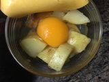 Patatas horno con huevo y queso