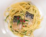 A picture of step 5 of Mackerel and dill pasta.