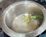 A picture of step 2 of Detox tea made with holy basil,ginger and green cardamom.