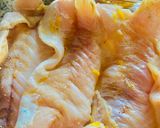 Foto del paso 2 de la receta: FILETES DE BRÓTOLA CON CREMA/NARANJA/ROQUEFORT Y PAPAS A LA MOSTAZA 👏😋😋👏😋😋🤩