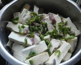 A picture of step 2 of Muhogo wa nazi with baked chicken tikka #my coconut dish contest.