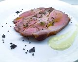 A picture of step 5 of Fresh Pork Collar with Rosemary Oil and Leek Cream.