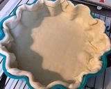 Une image de l'étape 5 de Flan pâtissier à la vanille et pêches de vigne pâte brisée vanille.