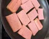 A picture of step 2 of Spam Musubi.