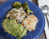 Foto del paso 8 de la receta: Pescado al horno con verduras y arroz blanco con zanahorias