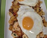 Foto del paso 2 de la receta: Pulpo al ajillo con base de patatas y verdura con huevos a la plancha