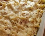 Une image de l'étape 5 de Gratin de pâtes façon carbonara au boursin.