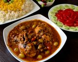 عکس مرحله 6 از دستور خورشت گوجه سبز با مرغ