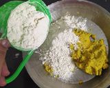 A picture of step 3 of Raw Banana poori.