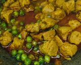 A picture of step 3 of Soya chunks & green peas masala curry (vegan soya chunks& mutter masala).