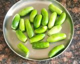 A picture of step 1 of Stuffed Tindora.