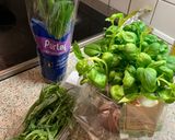 A picture of step 1 of Green herb sauce.