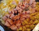 A picture of step 3 of SPAM Breakfast Skillet.