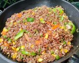 A picture of step 6 of Stir-fried Red Rice and Veggies.
