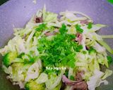 Hình bước làm 4 của món Tim heo xào bông cải xanh,su su và bắp cải
