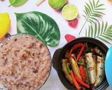 Hình bước làm 3 của món Cháo đậu đỏ ăn kèm cá nục kho