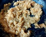 A picture of step 1 of Rosho Puli Pithe with Khejur Gur.