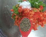 A picture of step 3 of Mixed capsicum bread grilled pizza.