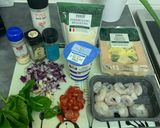 A picture of step 1 of Prawn white pasta (veggie).