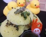 A picture of step 3 of Rava dhokla.