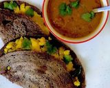 A picture of step 12 of Ragi masala dosa.