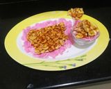A picture of step 4 of Cashew chikki.
