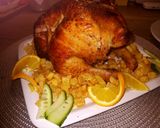 Sörös dobozon sült csirke, sült krumplival és naranccsal recept fázis 7 fotója