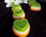 A picture of step 3 of Tricolour Dhokla.