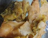 A picture of step 1 of Samosa chaat.