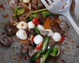 Foto langkah ke 3 dari resep Oseng ati ampela telur puyuh pete kemangi pedas.