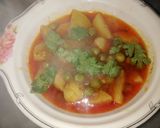 A picture of step 8 of Aloo matar.