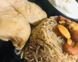 صورة لخطوة 10 من وصفة تطبيقة رز مع لحمة على دجاج