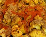 A picture of step 4 of Aloo Gobi Matar (Potato, Cauliflower, and Pea Curry).