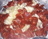 Une image de l'étape 2 de Courgettes chorizo poivrons.
