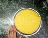 A picture of step 7 of Shahi mango khandvi with Mango rabari.