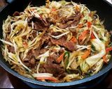 A picture of step 12 of Jingisukan on an Electric Griddle!.