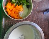 A picture of step 7 of Smokey tandoori chicken drumsticks biryani with mint mango raita.
