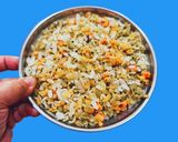 A picture of step 4 of Tricolour Poha 🇮🇳.