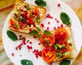 A picture of step 5 of Cottage cheese toast (Tomato Basil cottage cheese Toast).