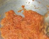 A picture of step 2 of GAJAR HALWA(made of jaggery and milk powder).