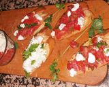 A picture of step 3 of Italian tomato bruschetta.